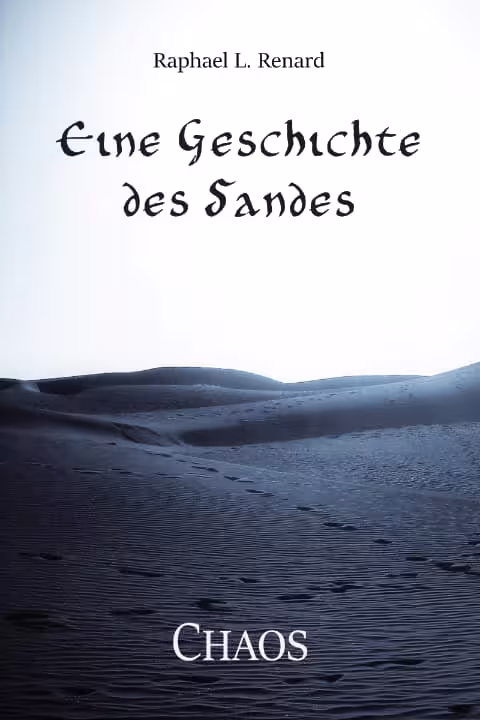 Buchcover - Eine Geschichte des Sandes - Chaos - Fußspuren im Wüstensand der Sahara