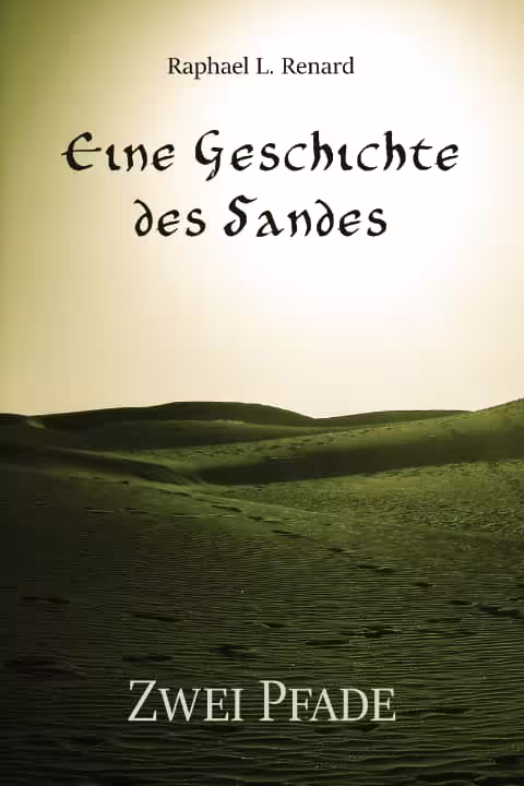 Buchcover - Eine Geschichte des Sandes - Zwei Pfade - Fußspuren im Wüstensand der Sahara